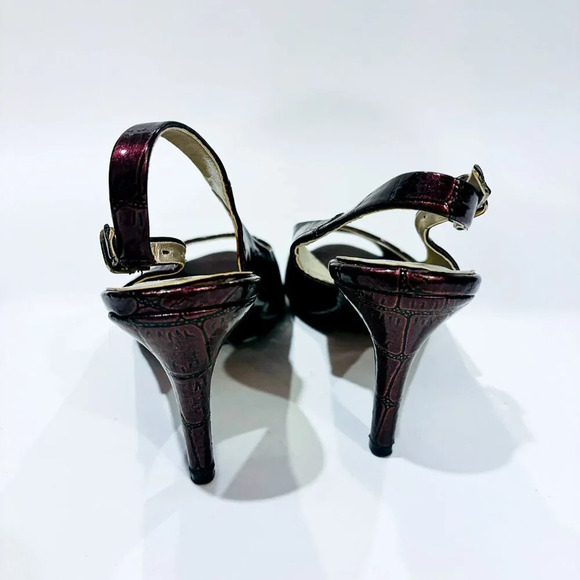 LE CHÂTEAU Snakeskin bronze open-toe  sandals - Picture 6 of 7